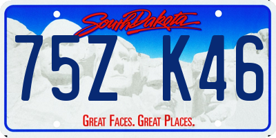 SD license plate 75ZK46
