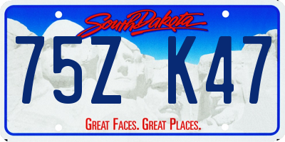 SD license plate 75ZK47
