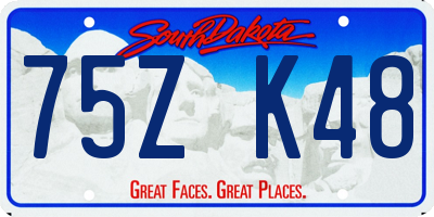 SD license plate 75ZK48