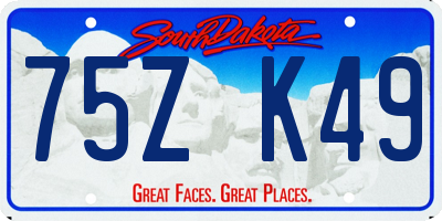 SD license plate 75ZK49