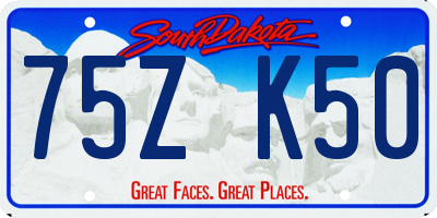 SD license plate 75ZK50
