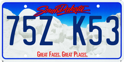 SD license plate 75ZK53