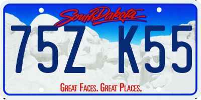 SD license plate 75ZK55