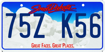 SD license plate 75ZK56