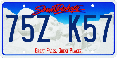 SD license plate 75ZK57