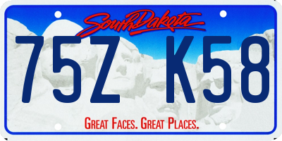 SD license plate 75ZK58