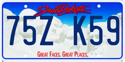 SD license plate 75ZK59