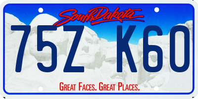 SD license plate 75ZK60