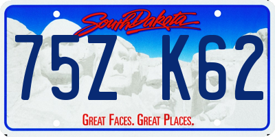 SD license plate 75ZK62