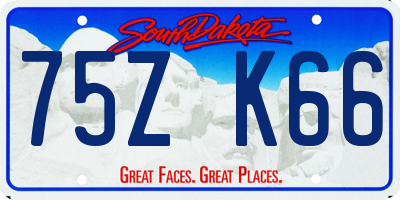 SD license plate 75ZK66