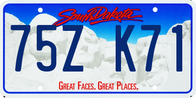 SD license plate 75ZK71