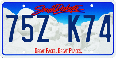 SD license plate 75ZK74