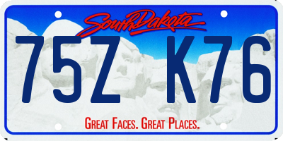 SD license plate 75ZK76