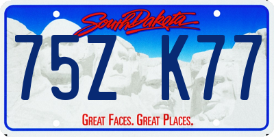 SD license plate 75ZK77