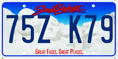 SD license plate 75ZK79