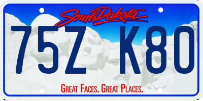 SD license plate 75ZK80