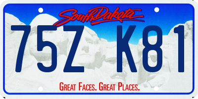 SD license plate 75ZK81