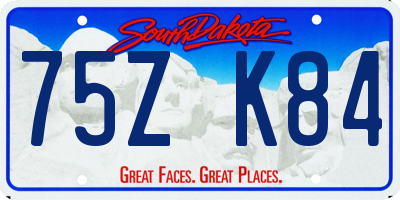 SD license plate 75ZK84