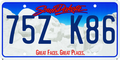 SD license plate 75ZK86