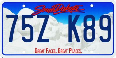 SD license plate 75ZK89