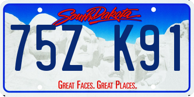 SD license plate 75ZK91