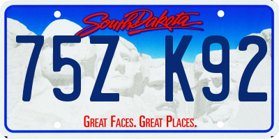SD license plate 75ZK92