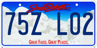 SD license plate 75ZL02