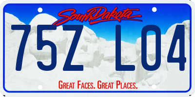 SD license plate 75ZL04