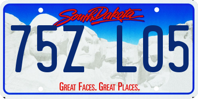 SD license plate 75ZL05
