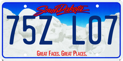 SD license plate 75ZL07