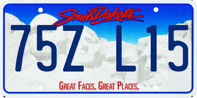 SD license plate 75ZL15