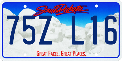 SD license plate 75ZL16