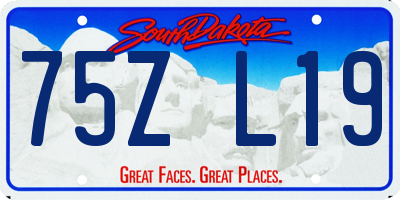 SD license plate 75ZL19