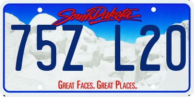 SD license plate 75ZL20