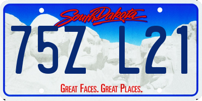 SD license plate 75ZL21