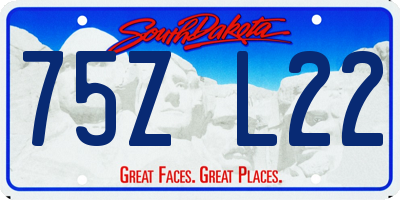 SD license plate 75ZL22