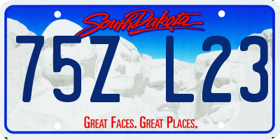 SD license plate 75ZL23