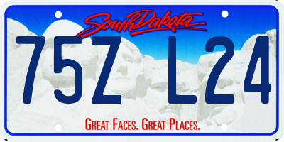 SD license plate 75ZL24
