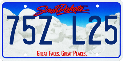 SD license plate 75ZL25
