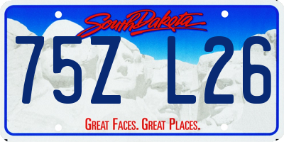 SD license plate 75ZL26