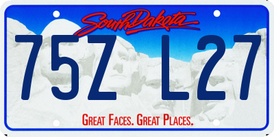 SD license plate 75ZL27