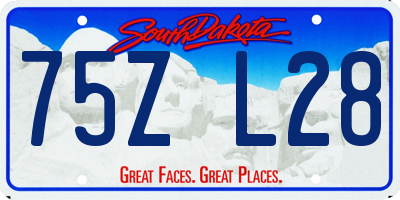 SD license plate 75ZL28