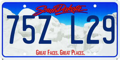 SD license plate 75ZL29