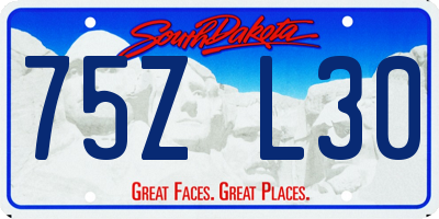 SD license plate 75ZL30