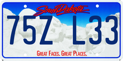 SD license plate 75ZL33
