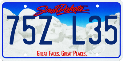 SD license plate 75ZL35