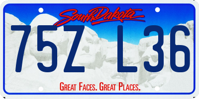 SD license plate 75ZL36