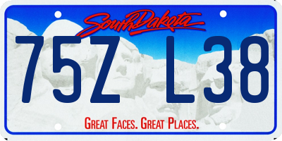 SD license plate 75ZL38