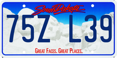 SD license plate 75ZL39