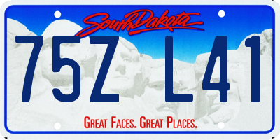 SD license plate 75ZL41